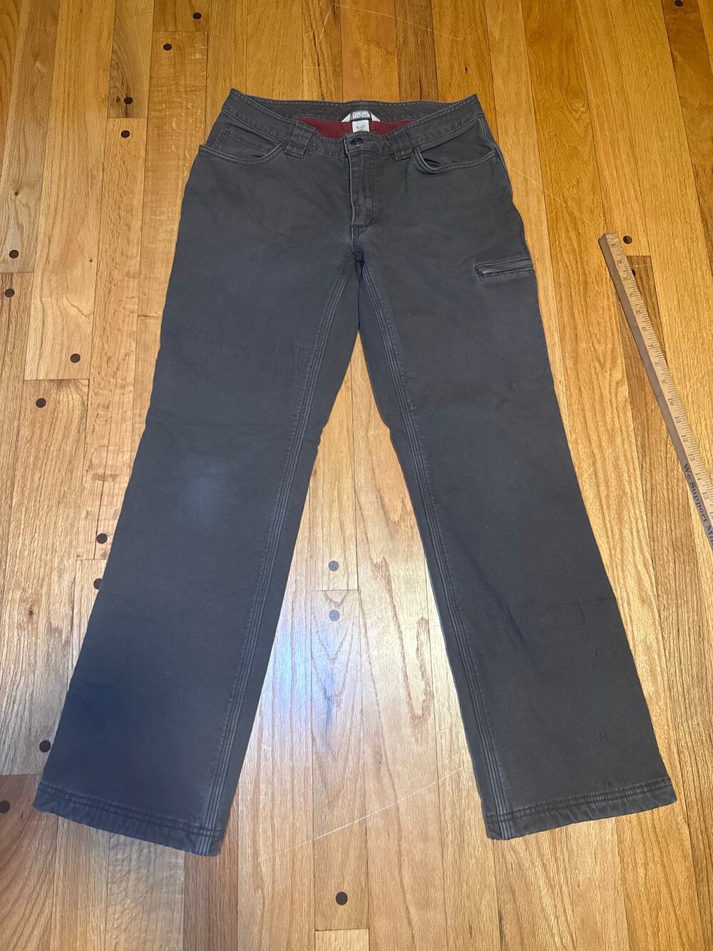 Duluth Trading Womens 6x31 Fire Hose Fleece Lined Pants Gray Insulated Work